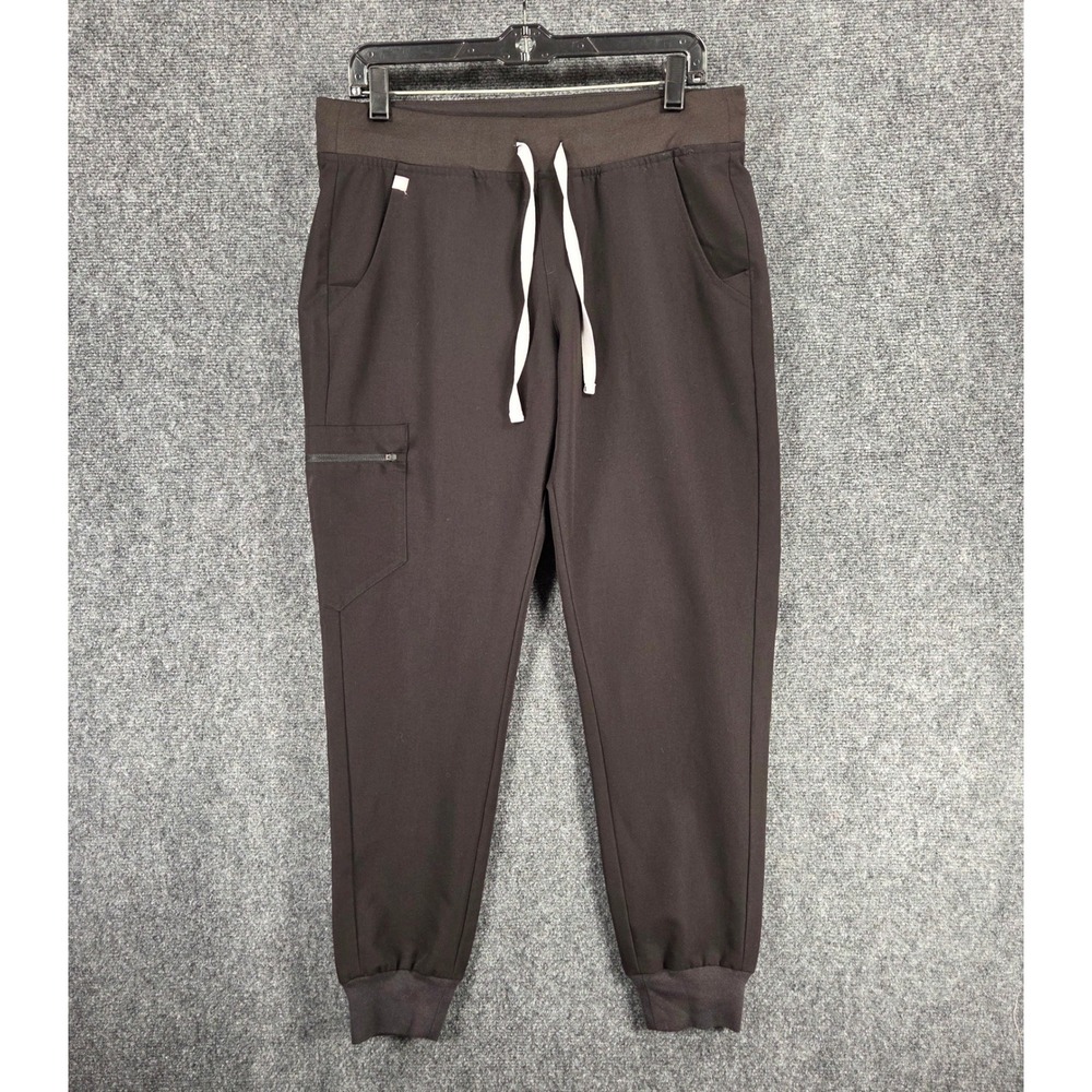 FIGS Zamora Jogger Scrub Pants Womens Medium Black FIONx Excellent Nurse Medical